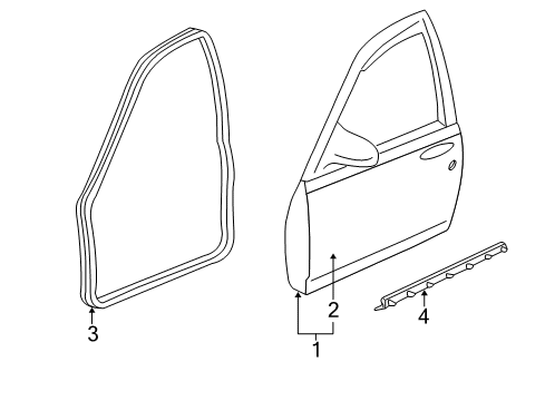 2007 Chevy Monte Carlo Door & Components Diagram