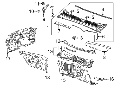 2021 Cadillac XT4 Cowl Diagram