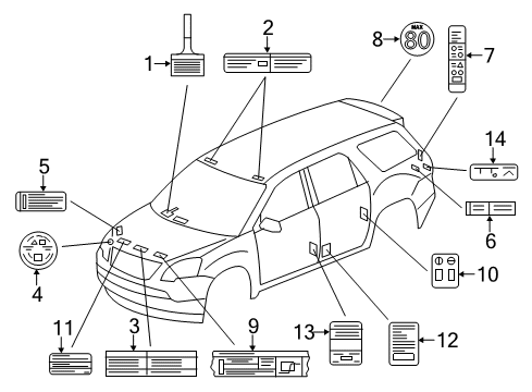 2011 Chevy Traverse Information Labels Diagram