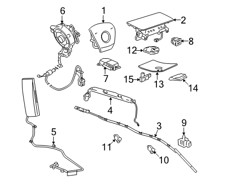 2011 GMC Yukon Airbag Assembly, Front & Rear Row R/Rail Diagram for 84308910