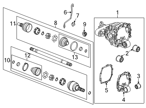 2014 Chevy Camaro Gasket, Rear Axle Housing Cover Diagram for 20964028