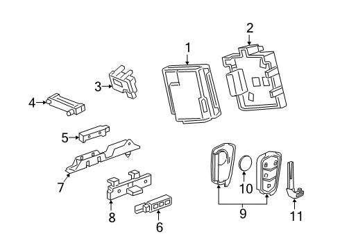 2020 Cadillac XT4 Keyless Entry Components Diagram