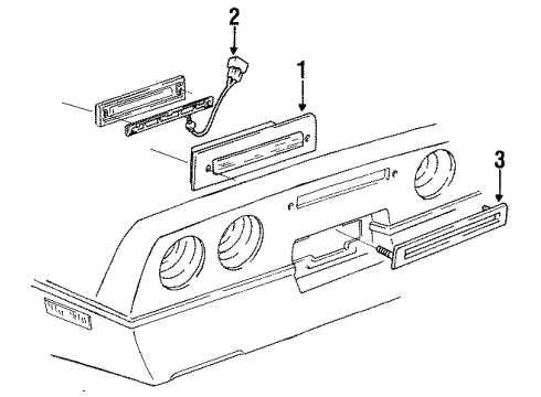 1988 Chevy Corvette High Mount Lamps Diagram 2 - Thumbnail