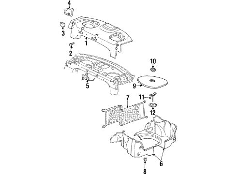 1997 Oldsmobile Cutlass Bezel, Rear Seat Shoulder Belt Opening *Medium Duty Dark Pewter Diagram for 22643310