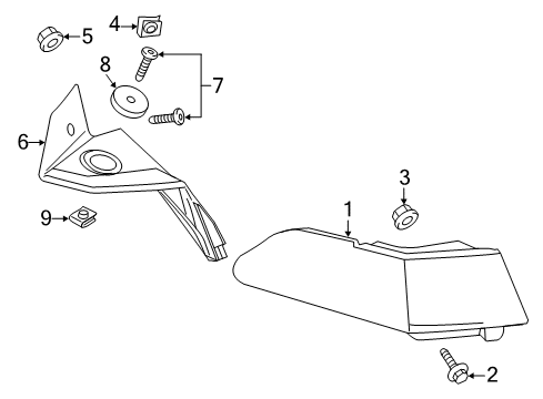 2013 Chevy Volt Lamp Assembly, Tail Diagram for 23170356