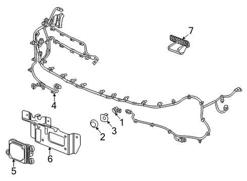 2022 GMC Yukon Harness Assembly, Front Object Alarm Sen Wrg Diagram for 84813509