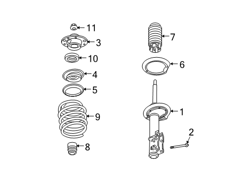 2007 Saturn Aura Struts & Components - Front Diagram