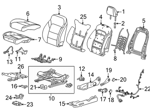 2023 Chevy Bolt EUV Handle, F/Seat Adjr *Jet Black Diagram for 42731086