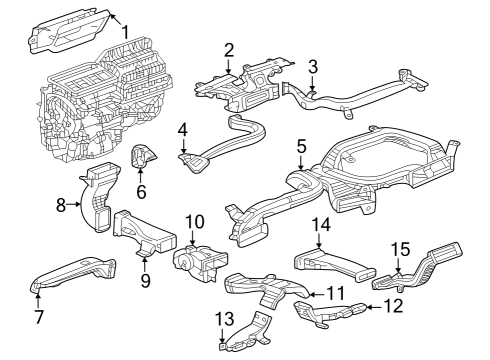 2023 Cadillac LYRIQ DUCT ASM-F/FLR CNSL RR AIR Diagram for 85157713