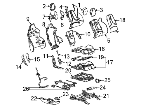 2022 Chevy Corvette Cover Assembly, F/Seat H/Rst *Black Diagram for 84701965