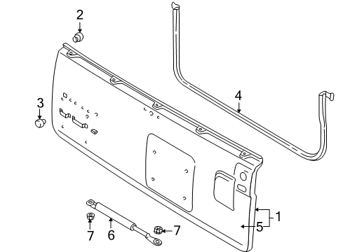 2003 Chevy Tracker Tail Gate, Body Diagram 5 - Thumbnail