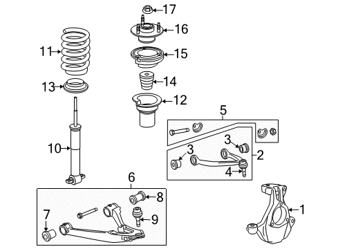 2008 Cadillac Escalade EXT Front Suspension, Control Arm Diagram 1 - Thumbnail