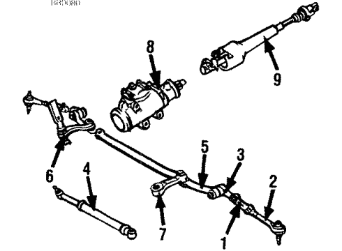 1984 Cadillac Eldorado P/S Pump & Hoses, Steering Gear & Linkage Diagram