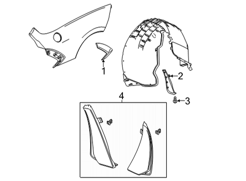 2024 Chevy Corvette Exterior Trim - Quarter Panel Diagram