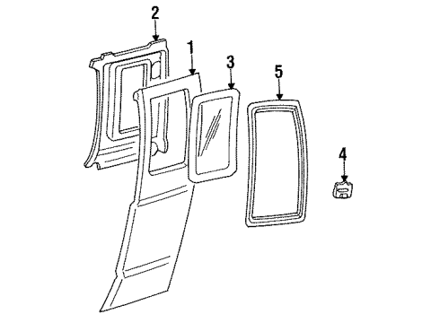 1987 Chevy S10 Weatherstrip, Body Side Window Diagram for 14060441