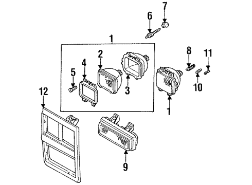 1989 GMC V1500 Suburban Headlamps Diagram