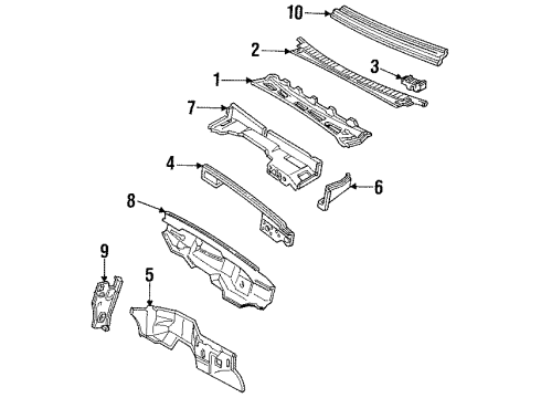 1998 Chevy K1500 Suburban Cowl Diagram