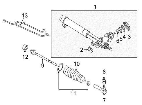 1999 Chevy Cavalier P/S Pump & Hoses, Steering Gear & Linkage Diagram 2 - Thumbnail