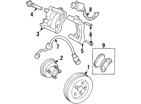 1998 Chevy Monte Carlo Brake Components, Brakes Diagram 1 - Thumbnail