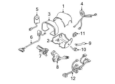 2000 Cadillac DeVille Cover,Steering Column Lower Trim *Gray Diagram for 26075360