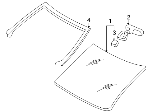 2004 Pontiac Montana Windshield Glass, Reveal Moldings Diagram