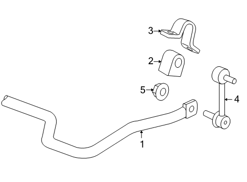 2009 Hummer H3 Stabilizer Bar & Components - Rear Diagram 2 - Thumbnail