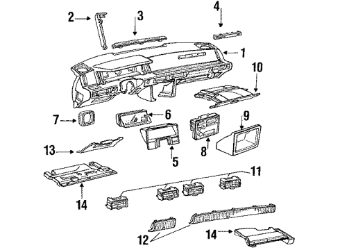 1989 Chevy Beretta Speaker Assembly, Radio Front Diagram for 16047471