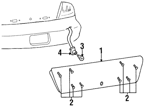 1995 Chevy Monte Carlo APPLIQUE, Back Up Lamp Diagram for 5977874