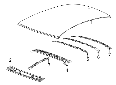 2020 Cadillac CT6 Roof & Components Diagram