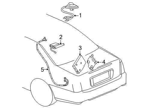 2003 Cadillac Seville Cable Assembly, Radio Antenna Diagram for 9392274