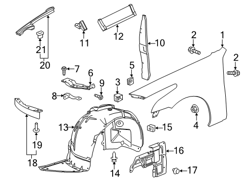 2017 Cadillac CTS Fender & Components Diagram 2 - Thumbnail