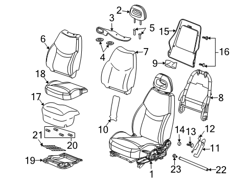 2005 Saturn Ion Cover Asm,Passenger Seat Back Cushion *Pewter Diagram for 15872482