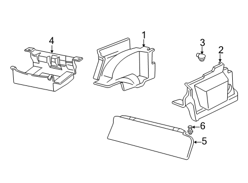 2001 Chevy Camaro Interior Trim - Quarter Panels Diagram