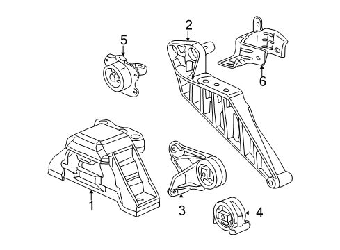 2003 Saturn Vue Engine & Trans Mounting Diagram