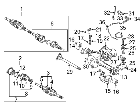 2002 Chevy Tracker Front Differential Carrier Assembly (On Esn) Diagram for 91176853