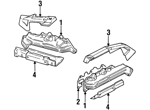 2000 Cadillac Catera Shield,Exhaust Manifold Upper Heat (Cyl 2,4,6) Diagram for 90502879