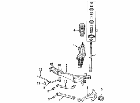 2002 Saturn LW200 Rear Suspension, Control Arm Diagram 2 - Thumbnail