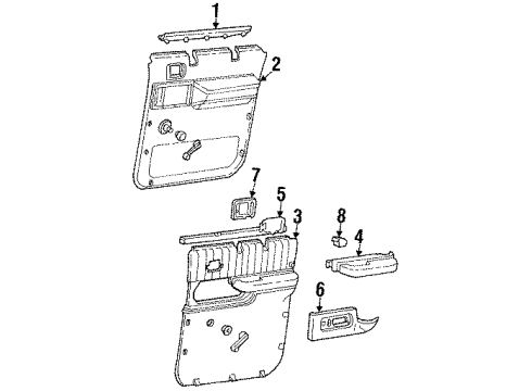 1994 Chevy K2500 Interior Trim - Rear Door Diagram