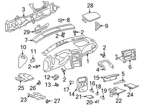 2003 Oldsmobile Alero Plate Assembly, Instrument Panel Accessory Trim *Ebony Diagram for 22700348