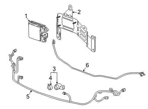 2019 Buick Regal Sportback Harness Assembly, Front Object Alarm Sen Wrg Diagram for 39135132