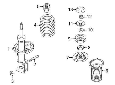 2009 Pontiac G3 Struts & Components - Front Diagram