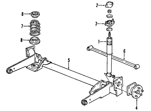 1996 Chevy Lumina APV Rear Suspension Components Diagram 3 - Thumbnail