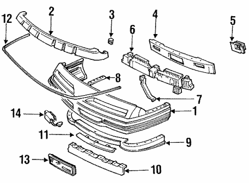 1992 Pontiac Grand Prix Front Bumper Diagram