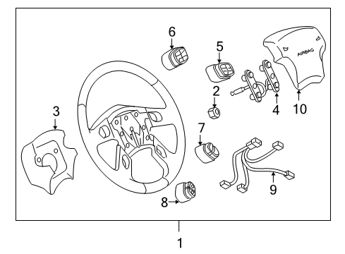 2003 Chevy Suburban 1500 Steering Column & Wheel, Shroud, Switches & Levers Diagram 3 - Thumbnail