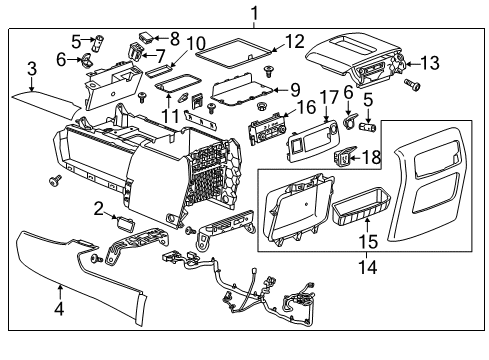 2017 GMC Yukon XL Center Console Diagram 3 - Thumbnail