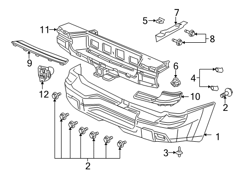 2006 Chevy Trailblazer EXT Rear Bumper Diagram 1 - Thumbnail