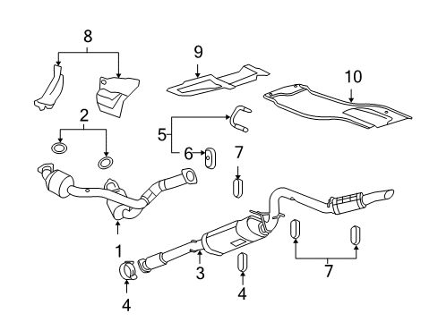 2010 Chevy Silverado 1500 Exhaust Muffler Assembly (W/ Resonator, Exhaust & Tail Pipe Diagram for 25940553