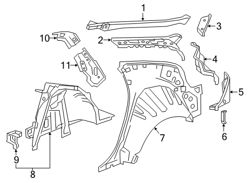 2017 Chevy Volt Support, Rear Seat Back Diagram for 23101769