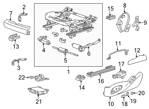 2013 Cadillac XTS Cover,Front Seat Outer Adjuster Auxiliary Finish Diagram for 22758709