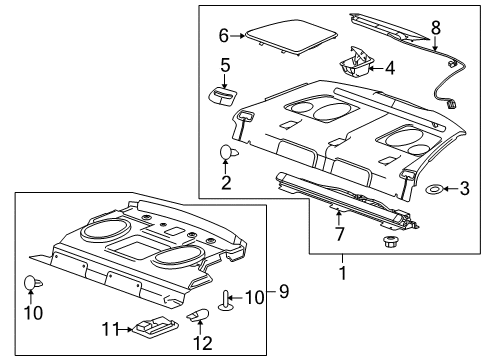 2010 Buick LaCrosse Trim Assembly, Rear Window Panel *Light Cashmere Diagram for 9076329